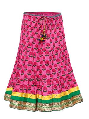 Pink Printed Cotton Stitched Lehenga 4