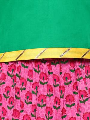 Pink Printed Cotton Stitched Lehenga 5