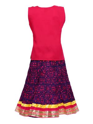 Purple Printed Cotton Stitched Lehenga 2