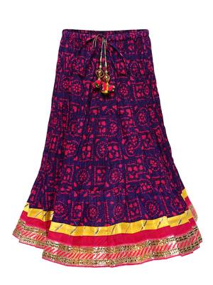 Purple Printed Cotton Stitched Lehenga 4