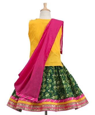 Green Printed Cotton Stitched Lehenga 2