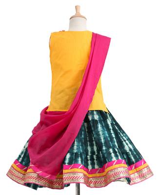 Blue Printed Cotton Stitched Lehenga 2