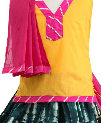 Blue Printed Cotton Stitched Lehenga 4