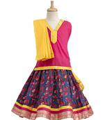 Blue Printed Cotton Stitched Lehenga