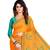 Mustard embroidered chiffon saree with blouse