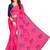 Pink embroidered chiffon saree with blouse