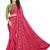 Red embroidered chiffon saree with blouse