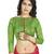 Red embroidered chiffon saree with blouse