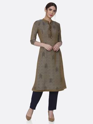 Gold printed viscose kurtas-and-kurtis 1
