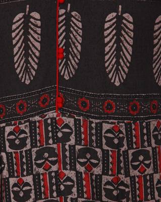 Black printed rayon kurtas-and-kurtis 4