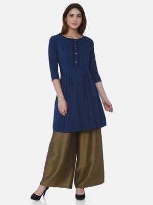 Blue printed rayon kurtas-and-kurtis 1