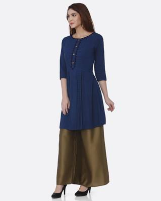 Blue printed rayon kurtas-and-kurtis 3