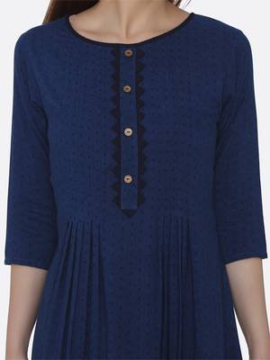 Blue printed rayon kurtas-and-kurtis 5