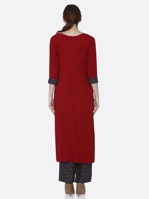 Red printed rayon kurtas-and-kurtis 2