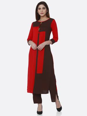 Red printed rayon kurtas-and-kurtis 1