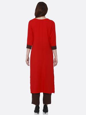Red printed rayon kurtas-and-kurtis 2
