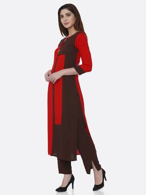 Red printed rayon kurtas-and-kurtis 3