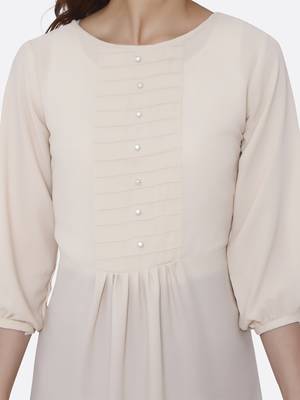 Peach plain polyester kurtas-and-kurtis 5