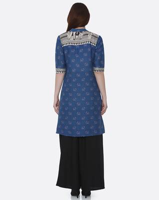 Blue printed rayon kurtas-and-kurtis 2