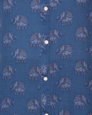 Blue printed rayon kurtas-and-kurtis 4
