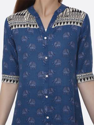 Blue printed rayon kurtas-and-kurtis 5