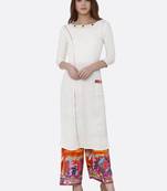 White plain rayon kurtas-and-kurtis