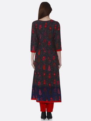 Black printed rayon kurtas-and-kurtis 2