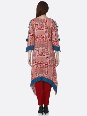 Red printed rayon kurtas-and-kurtis 2