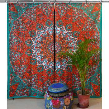 Mandala Window Hook Curtains Indian Drape Balcony Room Decor Curtain Boho Set Ethnic Window Treatments & Panels Set 1
