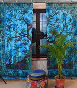 Indian Mandala Curtains Set Decorative Indian Tree of life Tie Dye Tapestry Hook Curtains Mandala Curtains