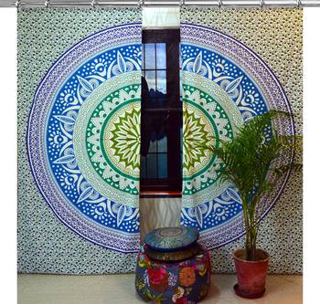 Indian Hook Curtain Mandala Curtains, Include 2 Panel Set Mandala Curtain, Drapes & Valances, Window Treatment Curtain 1