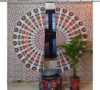 Mandala Hook Curtains Set Decorative Indian Hook Curtains Mandala Curtains for Bedroom 1