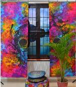 Indian Curtain Mandala Curtains, Include 2 Panel Set Mandala Curtain, Hook Curtains, Drapes & Valances, Window Treatment