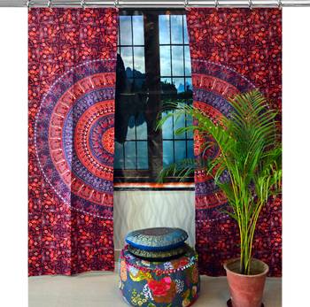 Hook Curtain Mandala Curtains, Include 2 Panel Set Mandala Curtain, Tapestry, Drapes & Valances, Window Treatment 1
