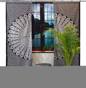 Mandala Door Hook Curtains Indian Drape Balcony Room Decor Curtain Boho Set Ethnic Window Treatments & Panels Set 1
