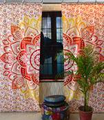 Mandala Window Hook Curtains Indian Drape Balcony Room Decor Curtain Boho Set Ethnic Window Treatments & Panels Set
