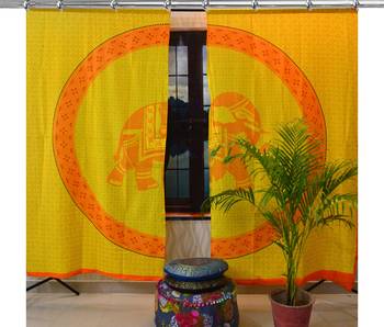 Indian Curtain Mandala Curtains, Include 2 Panel Set Mandala Curtain, Hook Curtains, Drapes & Valances, Window Treatment 1