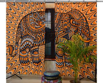 Indian Hook Curtain Mandala Curtains, Include 2 Panel Set Mandala Curtain, Drapes & Valances, Window Treatment Curtain 1