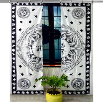 Mandala Window Hook Curtains Indian Drape Balcony Room Decor Curtain Boho Set Ethnic Window Treatments & Panels Set 1