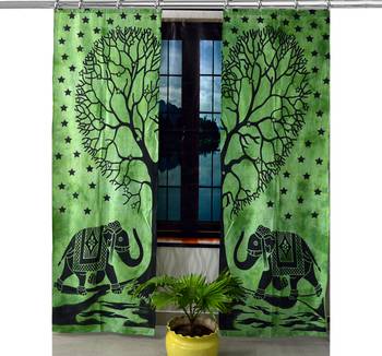 Mandala Door Hook Curtains Indian Drape Balcony Room Decor Curtain Boho Set Ethnic Window Treatments & Panels Set 1