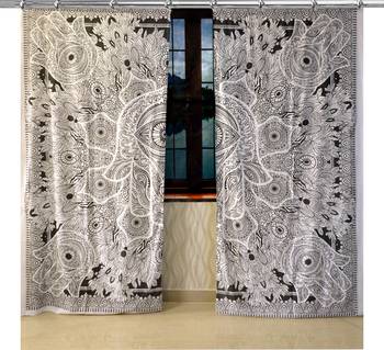 Mandala Hook Curtains Set Decorative Indian Hook Curtains Mandala Curtains for Bedroom 1