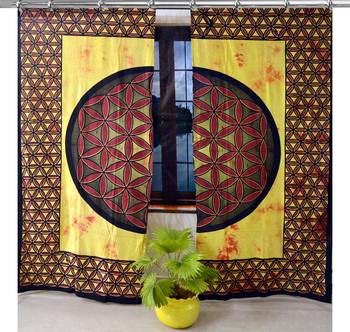Mandala Window Hook Curtains Indian Drape Balcony Room Decor Curtain Boho Set Ethnic Window Treatments & Panels Set 1