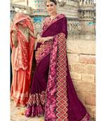Purple georgette saree with blouse