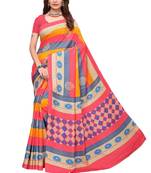 Multicolor strips fancy silk saree with blouse