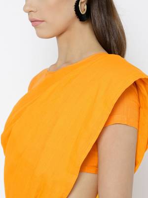 Orange Ready To Wear Saree Pure Cotton saree 2