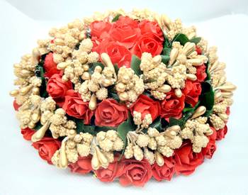 Red Rose flower hair juda 3
