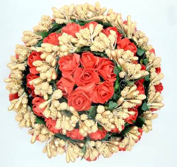 Red Rose flower hair juda 4