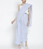 White Ready To Wear Saree Pure Cotton saree