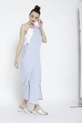 White Ready To Wear Saree Pure Cotton saree 2