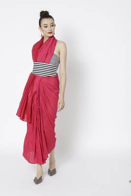 Pink Ready To Wear Saree Silk Blend saree 1